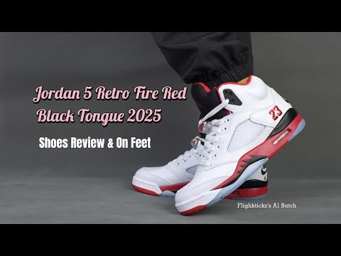 Air Jordan 5 Fire Red Black Tongue 2025 GS（A1）