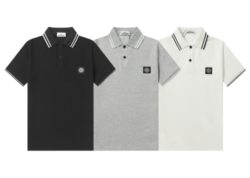 Stone Island Knitted Polo Shirt With Stripes