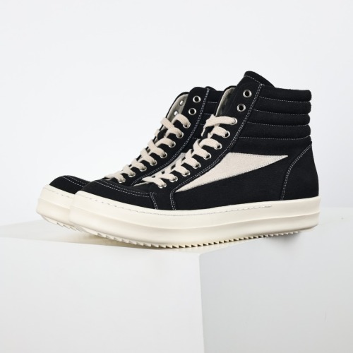 R!ck Owens Luxor Suede Vintage Canvas ‘Black White ’ High
