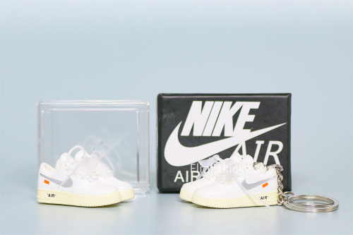 Mini Sneaker Off-White x Nike Air Force 1 Low White Complexcon 3D keychain