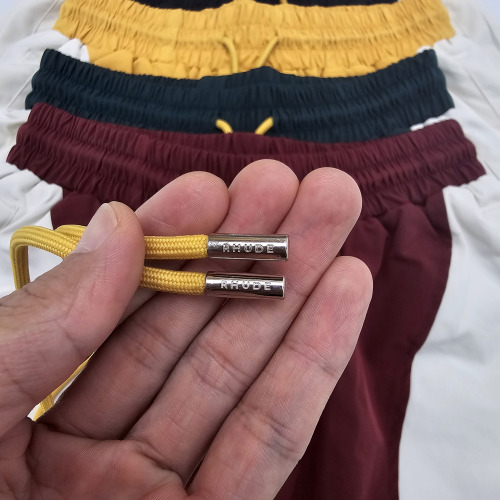 RHUDE Sunset Print Drawstring Color-Block Shorts, American High-Street Loose-Fit Casual Shorts