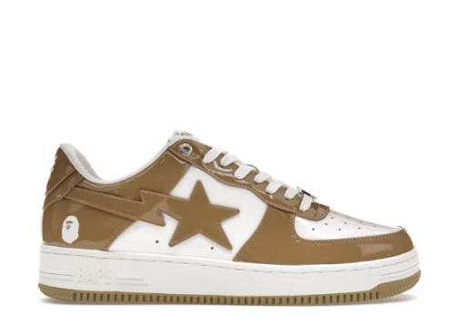 A Bathing Ape Bape Sta Patent Leather White Khaki (2023)